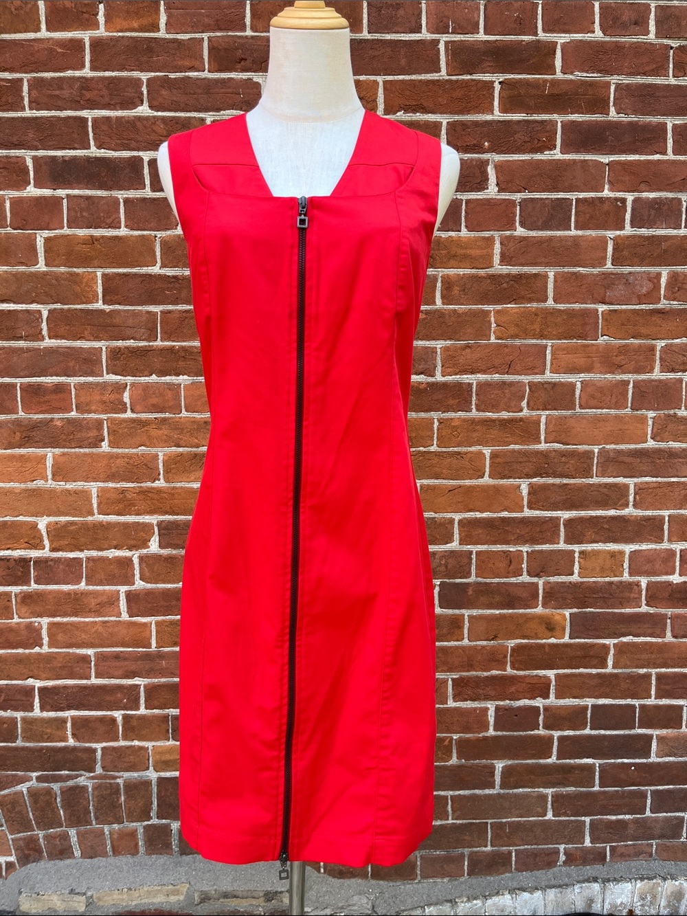 Sarah Pacini Red Sleeveless Zip-Front Mini Dress